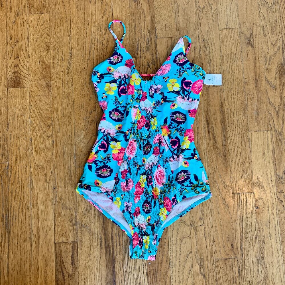 Like New XS Body Glove Flower One Piece Swimsuit